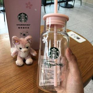 【🔥臺灣熱賣🔥】星巴克新款杯子500ml櫻花粉玻璃吸管杯咖啡杯奶瓶耐熱桌面杯女生