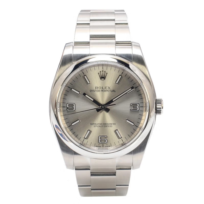 勞力士勞力士蠔式永久系列銀板自動機械表男士手錶116000