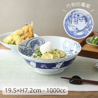 現貨 日本 美濃燒 搞怪貓咪 貓咪浮世繪 貓與鯉魚 碗 飯碗 大碗公 麵缽 湯碗 拉麵碗 富士山 日本進口