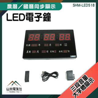 電子日曆時鐘 萬年曆電子鐘 桌上時鐘 大數字電子鐘 靜音時鐘 電子鐘 客廳時鐘 SHM-LED518『山林電氣社』