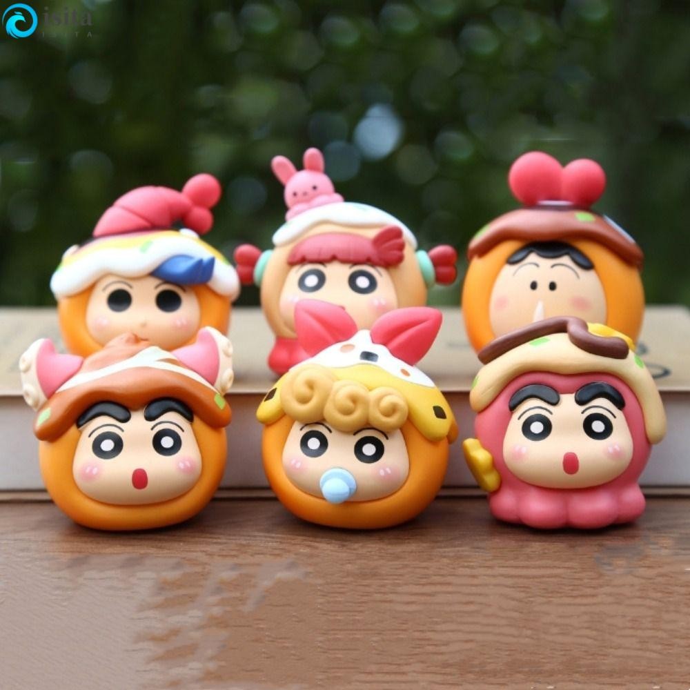 ISITA 蠟筆小新人偶,隨機類型驚喜野原信之介人偶,家居裝飾和間徹 PVC 娃娃雕像野原向日葵玩具玩具