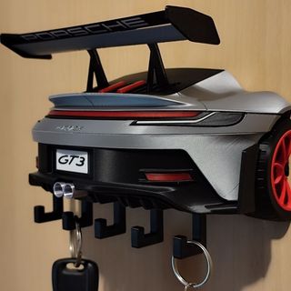 保時捷 GT3 車尾造型鑰匙掛鉤3D列印創意牆面汽車鑰匙收納架 掛鉤 保時捷掛鉤 保時捷模型 交通模型SW