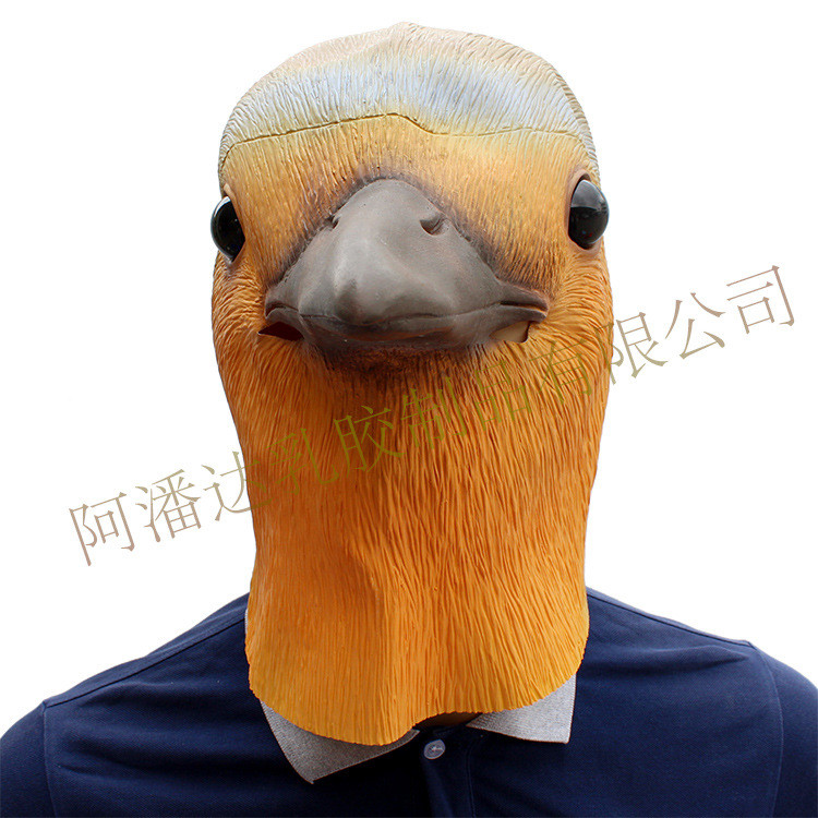 萬聖狂歡節搞cos裝扮道具Robin Bird動物羅賓鳥乳膠面具工廠出貨