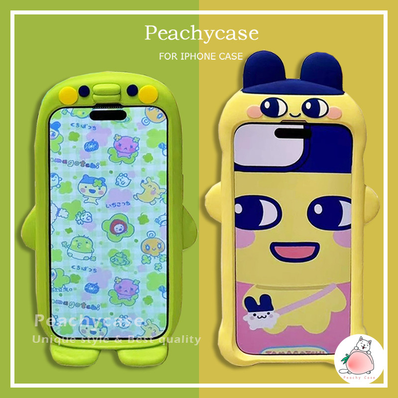 3D 可愛 Tamagotchi Mametchi Kuchipatchi 支架手機殼兼容 iPhone 17 16 1