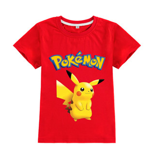 卡通pokemon印花圖案男孩童裝短袖純棉T恤兒童上衣A189