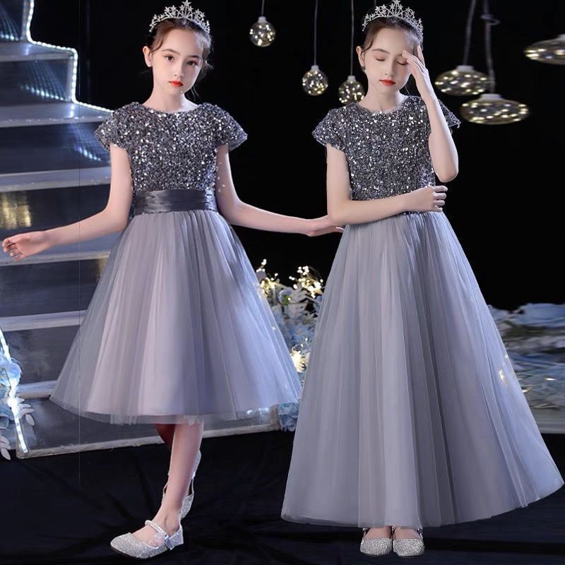 喵咪咪童裝【免運+全店促銷】兒童大閤唱演出服小學生主持詩歌朗誦禮服男女童鋼琴演奏服公主裙 兒童禮服 公主裙禮服 女童禮服