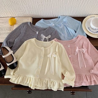 Mimo⭐女童外套秋季春秋中大童寶寶蝴蝶結棒夾克上衣