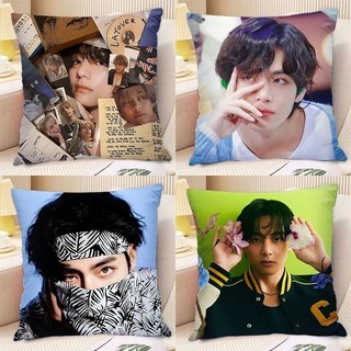 【台灣出貨】BTS防彈少年抱枕 金泰亨雙面圖案學生房間宿舍床頭靠枕 靠墊 禮物 明星應援 明星周邊 宿捨靠枕 生日禮物