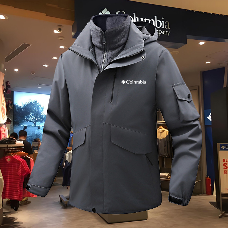 Columbia 衝鋒衣男三合一可拆卸戶外防風防水登山服風衣工裝外套男