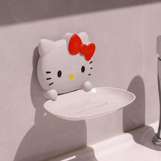 超優惠🛒 Hello kitty肥皂盒掛壁瀝水宿舍學生衛生間洗澡浴室免打孔肥皂盒