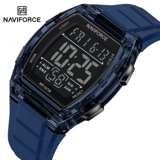 NAVIFORCE NF6106 時尚男士電子手錶戶外運動日曆防水矽膠錶帶休閒數字手錶