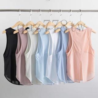 ✈速出貨寬鬆運動背心女外搭無袖罩衫薄款瑜伽服夏天跑步健身上衣外穿R3MO