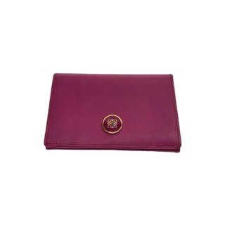 LOEWE 羅威 卡套 亞馬遜 Anagram 標誌卡片盒名片夾皮革粉紅色女裝 日本直送 二手