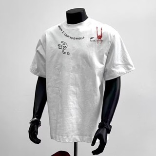 2025 年款美國復古英文字母潮流品牌厚重短袖 T 恤男女通用寬鬆版型百搭情侶款精梳棉上衣 new23 6TP8