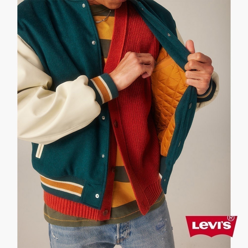 Levis 美式學院風羊毛鋪棉棒球外套 男款 A4452-0000 熱賣單品