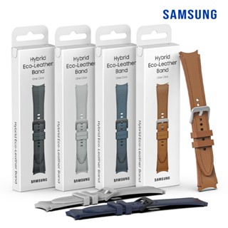 SAMSUNG 三星原廠 Galaxy Watch 4 5 6 7 Fe 系列混合生態皮革錶帶一鍵式