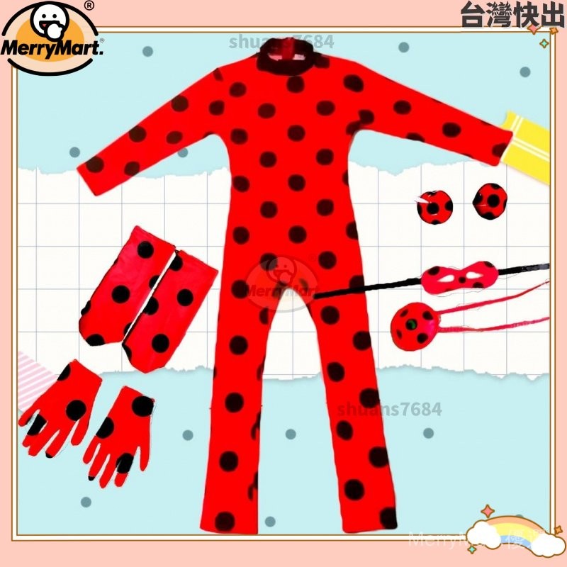 免運上新  萬聖節瓢蟲少女cosplay服裝黑貓瓢蟲奇跡少女連體衣舞臺錶演服裝 Mn.