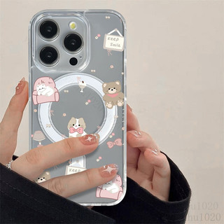 貓咪小熊iPhone蘋果17promax手機殻16e/13/14磁吸13pro矽膠7plus