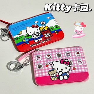 Hello Kitty凱蒂貓三麗鷗 卡夾錢包卡包悠遊卡捷運卡交通 IC 卡一卡通專用防水防刮皮革多卡槽 ID通行證夾女款
