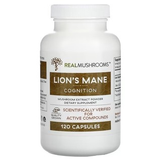 美國原裝 Real Mushrooms Lions Mane 蘑菇粉 記憶 120粒
