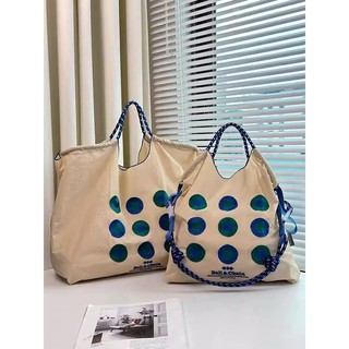 💖北川代購💖日本 ball chain刺繡九宮格2025夏斜挎帆布包購物袋通勤包包女