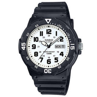CASIO潛水風尚 學生錶 運動錶(MRW-200-7B)黑X白麵/47.9mm