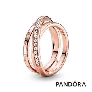 【Pandora】Pandora Rose三環交織細版戒指 官方直營
