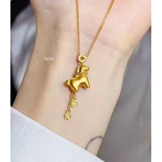 ✧中壢景福珠寶✧黃金9999 馬與小金幣 創意造型 黃金項鍊 送禮時尚保值