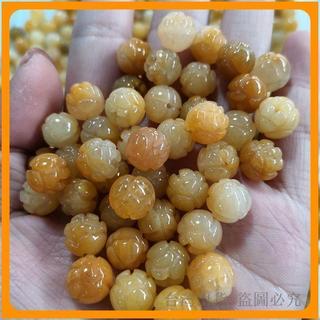 免運🎈 天然黃龍蓮花散珠 配飾配件 黃絲 DIY 手工編制手鍊項鍊 蓮花珠 DIY 手串 手鍊 送禮禮物 飾品配件