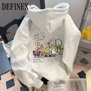 【海綿寶寶卡通印花】加絨連帽衛衣 帽T 大學T 韓版女裝 冬天女裝 寬鬆長袖上衣 韓系風秋冬款 海綿寶寶圖案 加絨帽T