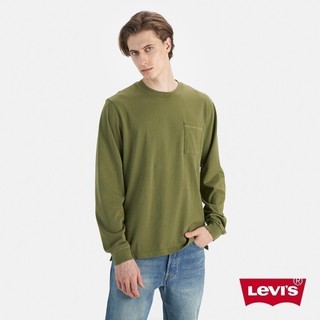 Levi's 男款 舒適長袖 後背布標 Tee 長袖 熱賣單品 001B3-0002