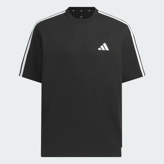 Adidas 愛迪達 Es+ 3s S/S Tee 男 T恤 運動上衣 休閒短袖 純棉 黑 [KF3736]
