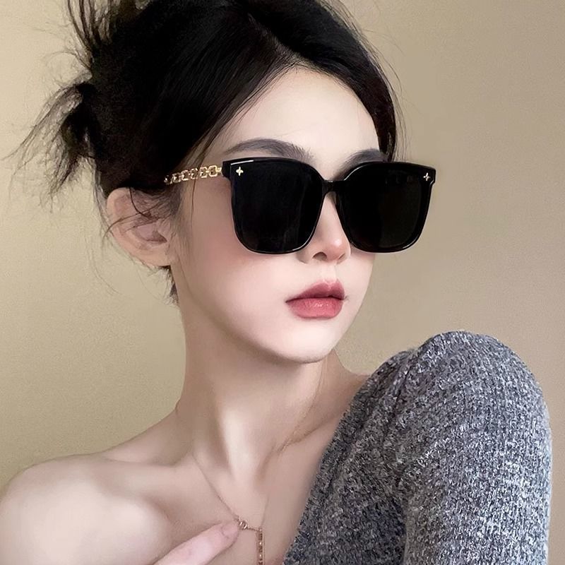 臺灣/✨ 眼鏡 阜外眼鏡 墨鏡新款墨鏡女高級感霸氣網紅款學生防曬太陽鏡大框圓臉顯瘦眼鏡男款
