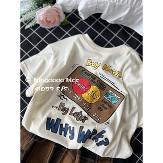 Mimo⭐童裝夏季字母帥氣男女童純棉短袖寬鬆兒童t恤上衣