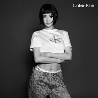 【Calvin Klein】韓星同款CK Monogram T-shirt 黑色