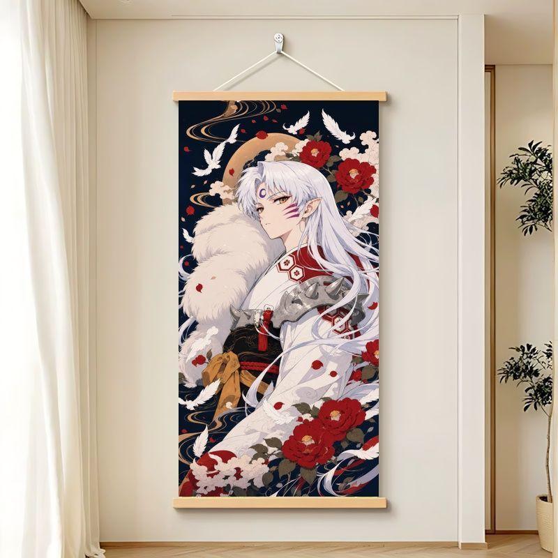 💜限時免運💜 殺生丸 周邊 動漫周邊 犬夜叉 浮世绘风格犬夜叉挂画杀生丸犬夜叉周边房间卧室二次元动漫装饰画