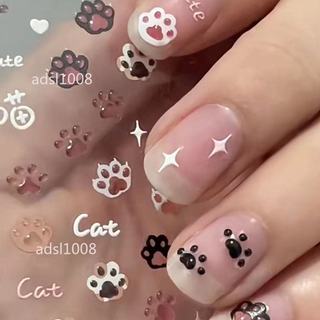 🔥限時下殺🎀臺灣發貨🎀兒童美甲貼紙小紅書貓爪美甲貼紙浮雕果凍tomoni立體可愛粉色指甲背膠