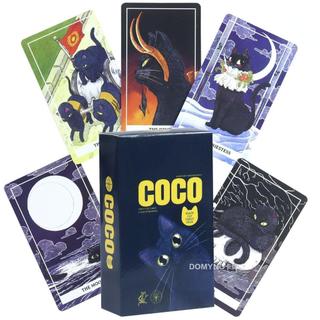 *松鼠卡牌* COCO小黑貓塔羅牌 有電子說明 Black Cat Tarot 78張 10.3X6公分英文牌卡 桌遊