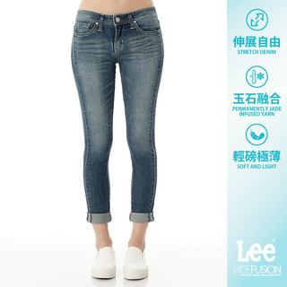 Lee 329 涼感 彈性低腰合身窄管七分牛仔褲 女 LL150081Q67
