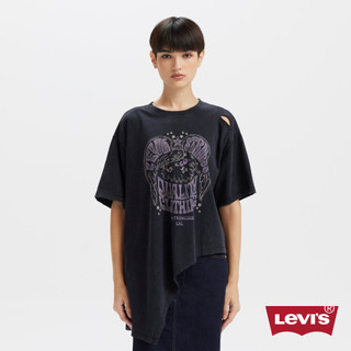 Levi's 女款 長版T 破壞設計 Tee 短袖 特色印花 熱賣單品 003SQ-0000