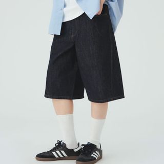 BEAMS HEART / 男裝 仿丹寧 彎弧 Baggy 短褲