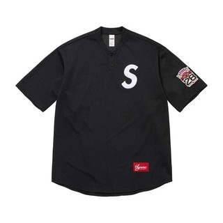 Supreme Shop S Logo Baseball Henley 棒球亨利衫 網眼短袖黑色 SS26KN82-BY