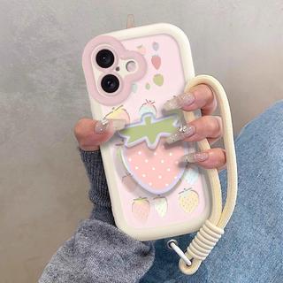 yomi嚴選 免運彩色粉草莓支架適用蘋果17151413Pro手機殼女iphone11XRXS7/8軟膠臺灣出貨