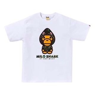 BAPE 1ST CAMO MILO SHARK FZH TEE 鯊魚外套MILO 短袖 短T 白色 RAY-163
