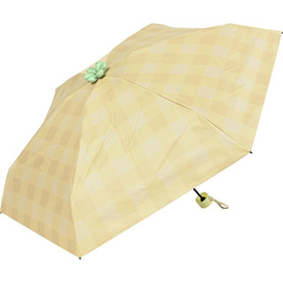 日本 assa 完全遮光UV100%花花遮陽雨傘/ Check Yellow eslite誠品