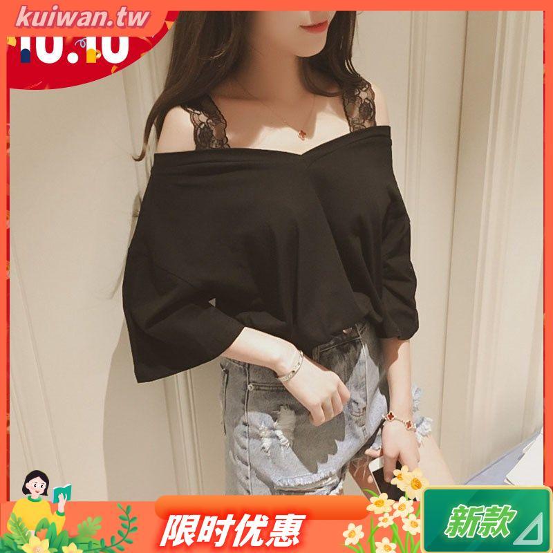Secret Girl 現貨T恤加大碼,適合100kg以下的女性體重,夏款,韓式,寬鬆版型,露肩,短袖,性感露肩領