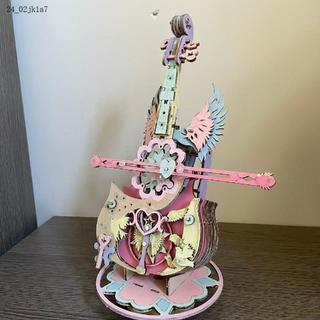 【天使之翼大提琴】木質拼裝 DIY 手工 八音盒 音樂盒 生日禮物 送女生 大提琴 音樂盒 toy 音樂盒 拼裝模型