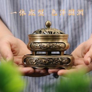 ✨元氣上新✨薰香薰爐家用檀香爐龍鳳香爐招財進步蓮花香爐合金創意復古香插盤CKSL