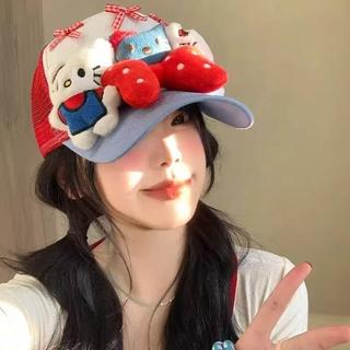 鴨舌帽 韓系 棒球帽 鴨舌帽顯臉棒球帽2025新款hellokitty帽子kitty貓帽子 女生帽子 夏季遮陽帽 戶外休