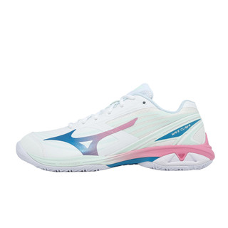 Mizuno 美津濃 羽球鞋 Wave Claw 4 寬楦 男鞋 女鞋 白 緩震 回彈 室內運動 71GA2643-17